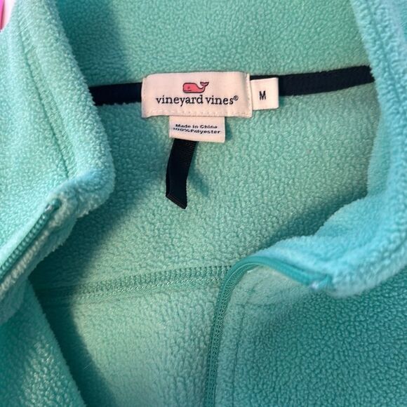 Vineyard Vines - Fleece Zipper Vest - Light Teal Aqua Color Sz M - Picture 7 of 7